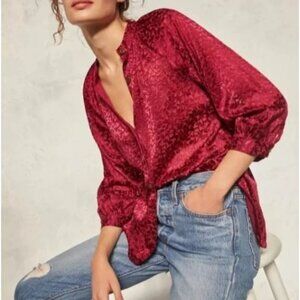 Anthropologie Red Blouse